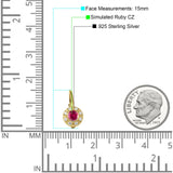 Leverback Round Hoop Earrings Cubic Zirconia 925 Sterling Silver