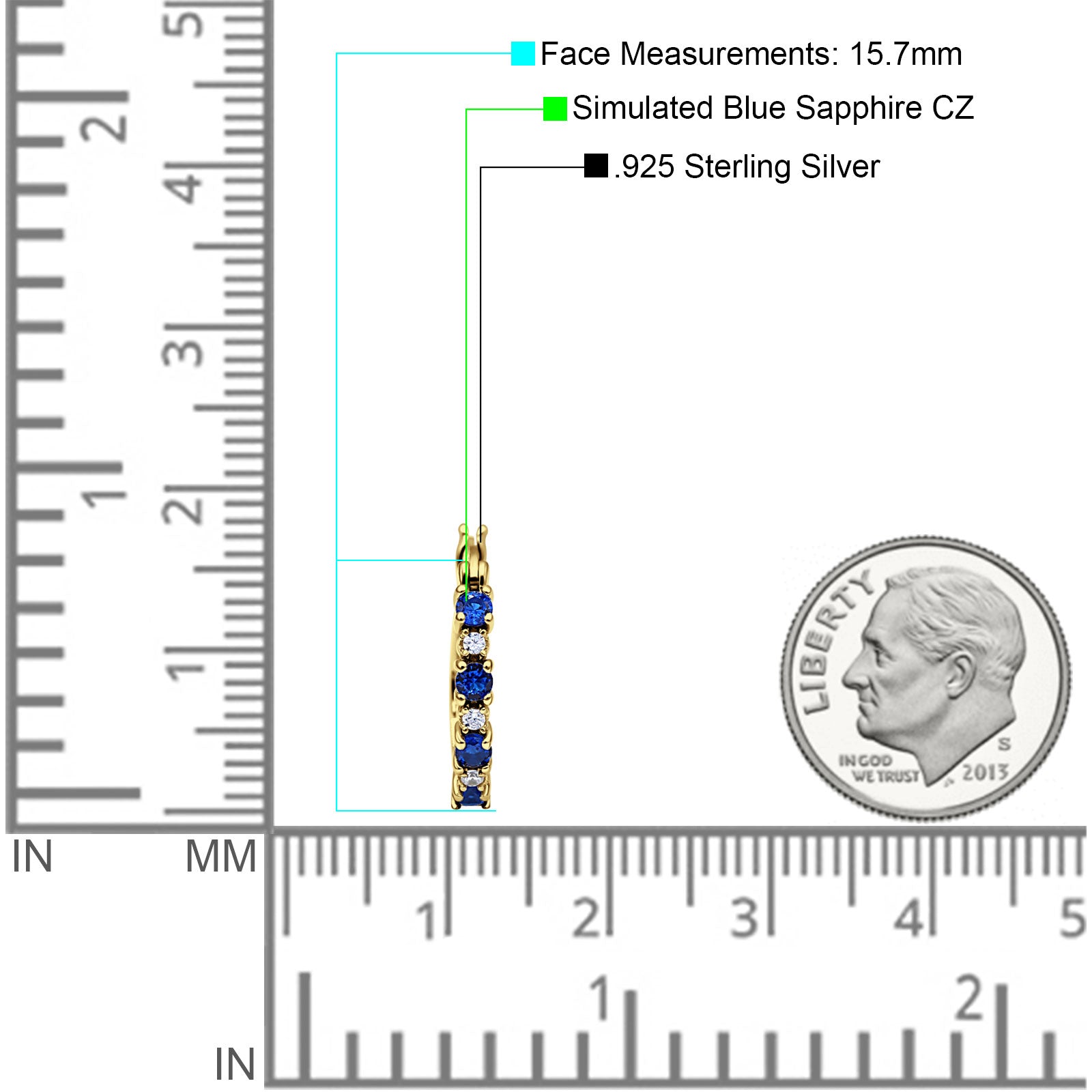 Half Eternity Huggie Hoop Earrings Cubic Zirconia 925 Sterling Silver