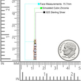 Half Eternity Huggie Hoop Earrings Cubic Zirconia 925 Sterling Silver