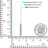 Half Eternity Huggie Hoop Earrings Cubic Zirconia 925 Sterling Silver