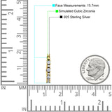 Half Eternity Huggie Hoop Earrings Cubic Zirconia 925 Sterling Silver