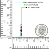 Half Eternity Huggie Hoop Earrings Cubic Zirconia 925 Sterling Silver