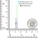 Minimalist Princess Huggie Hoop Earrings Cubic Zirconia 925 Sterling Silver