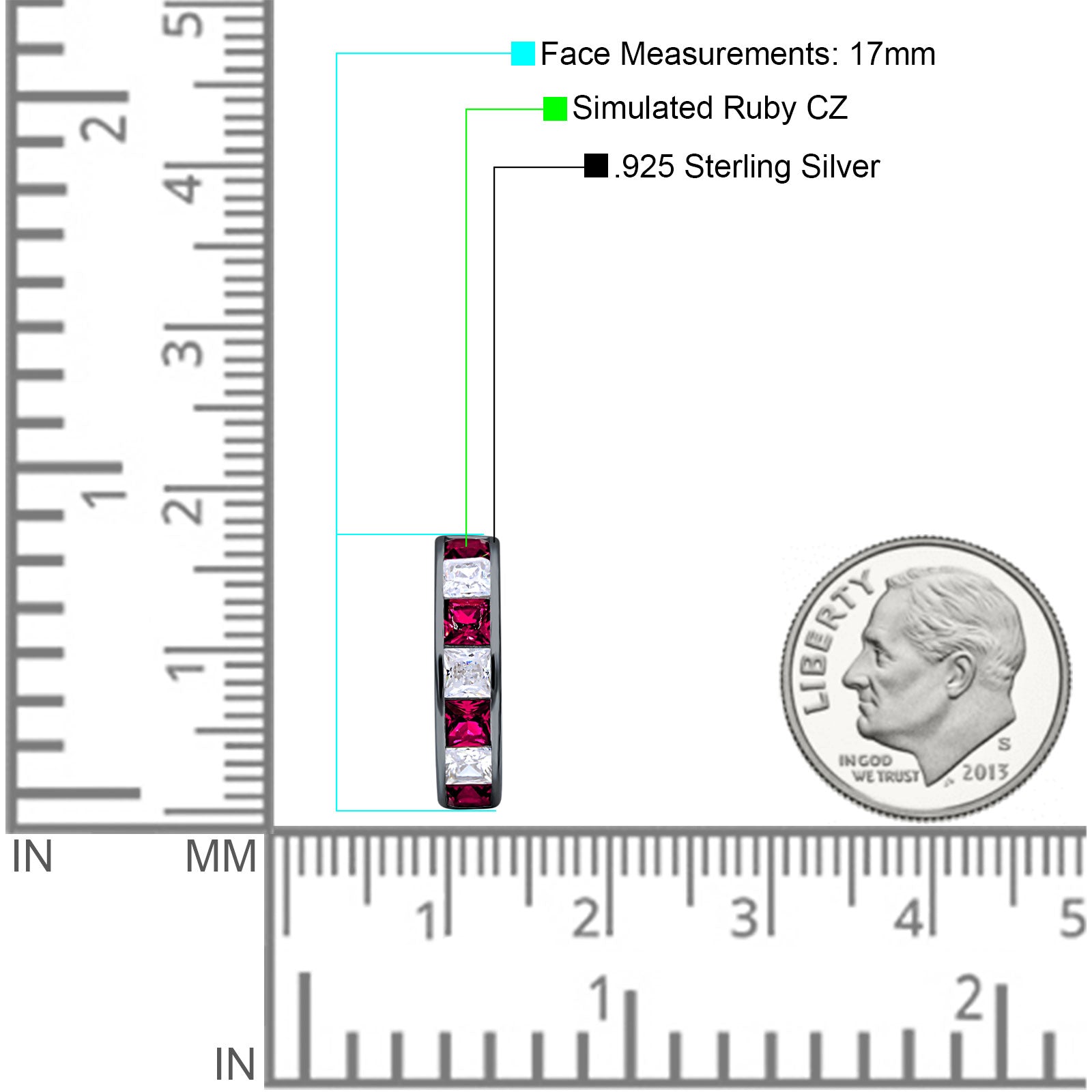 Minimalist Princess Huggie Hoop Earrings Cubic Zirconia 925 Sterling Silver