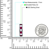 Minimalist Princess Huggie Hoop Earrings Cubic Zirconia 925 Sterling Silver