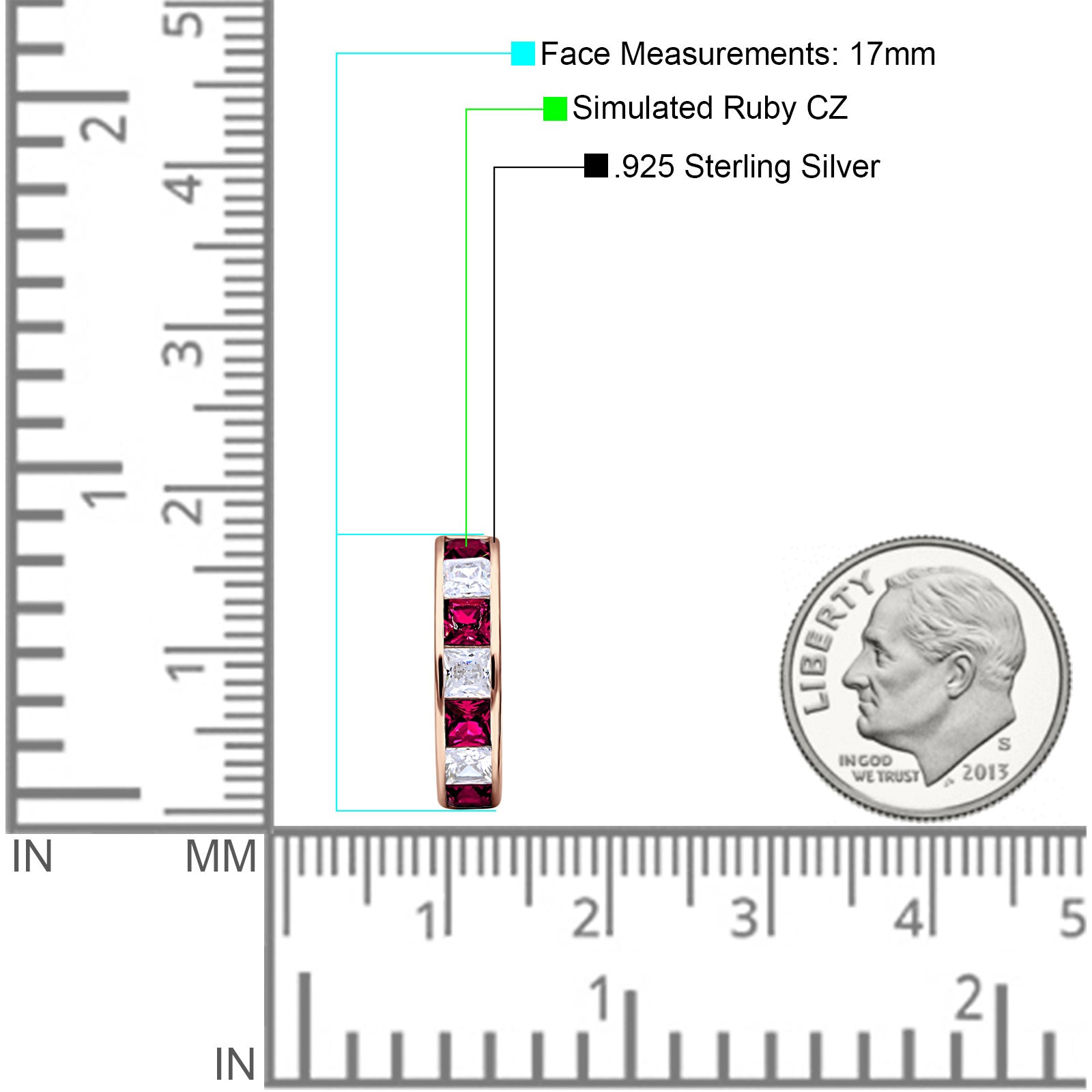 Minimalist Princess Huggie Hoop Earrings Cubic Zirconia 925 Sterling Silver