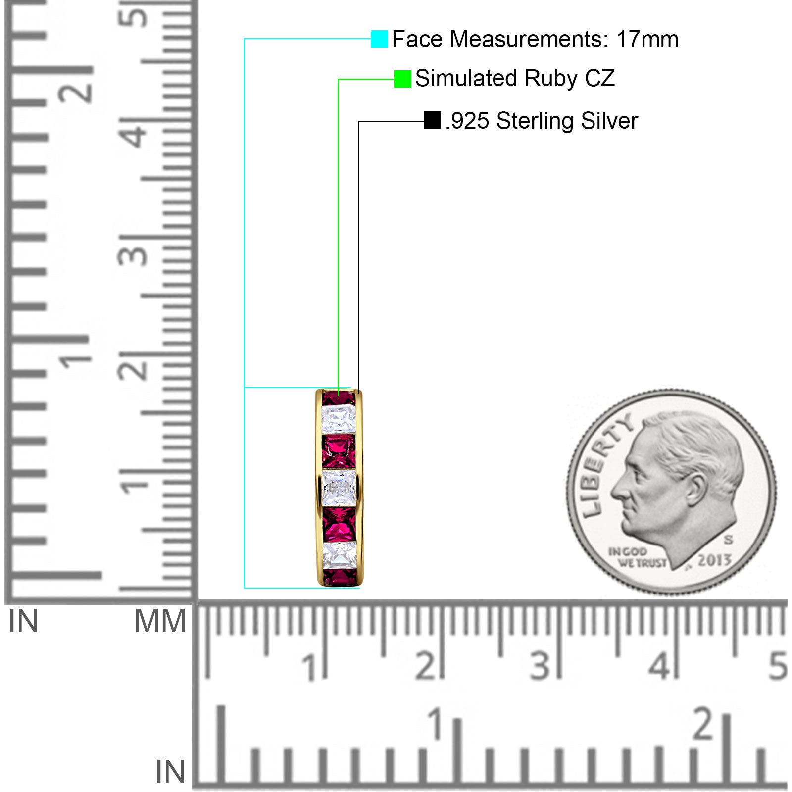 Minimalist Princess Huggie Hoop Earrings Cubic Zirconia 925 Sterling Silver
