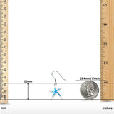 Drop Dangle Star Earrings Created Opal 925 Sterling Silver (22mm)