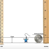 Drop Dangle Turtle Earrings Created Opal 925 Sterling Silver(17mm)