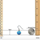 Drop Dangle Peace Sign Earrings Created Opal 925 Sterling Silver(18mm)
