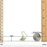 Drop Dangle Turtle Earrings Created Opal 925 Sterling Silver(15mm)