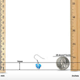 Drop Dangle Heart Earrings Created Opal 925 Sterling Silver(14mm)