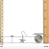 Drop Dangle Starfish Earrings Created Opal 925 Sterling Silver(19mm)