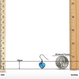 Drop Dangle Peace Heart Earrings Created Opal 925 Sterling Silver (15mm)