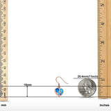 Drop Dangle Peace Heart Earrings Created Opal 925 Sterling Silver (15mm)