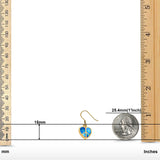 Drop Dangle Peace Heart Earrings Created Opal 925 Sterling Silver (15mm)