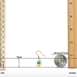 Drop Dangle Hand of God Earrings Created Opal 925 Sterling Silver(18mm)