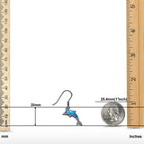 Drop Dangle Dolphin Earrings Created Opal 925 Sterling Silver(20mm)