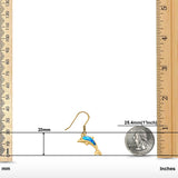 Drop Dangle Dolphin Earrings Created Opal 925 Sterling Silver(20mm)