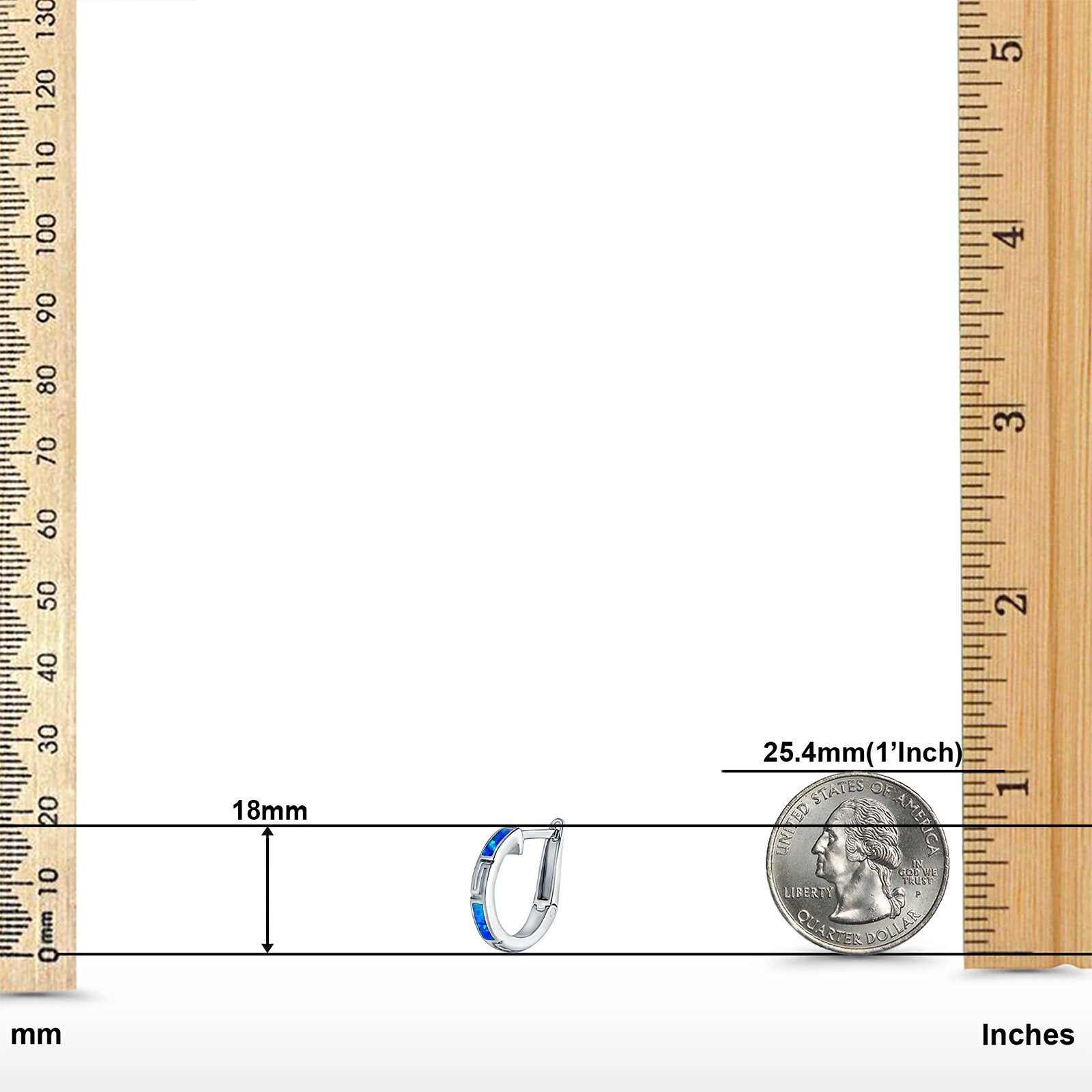 Hoop Earrings Created Opal 925 Sterling Silver (18mm)