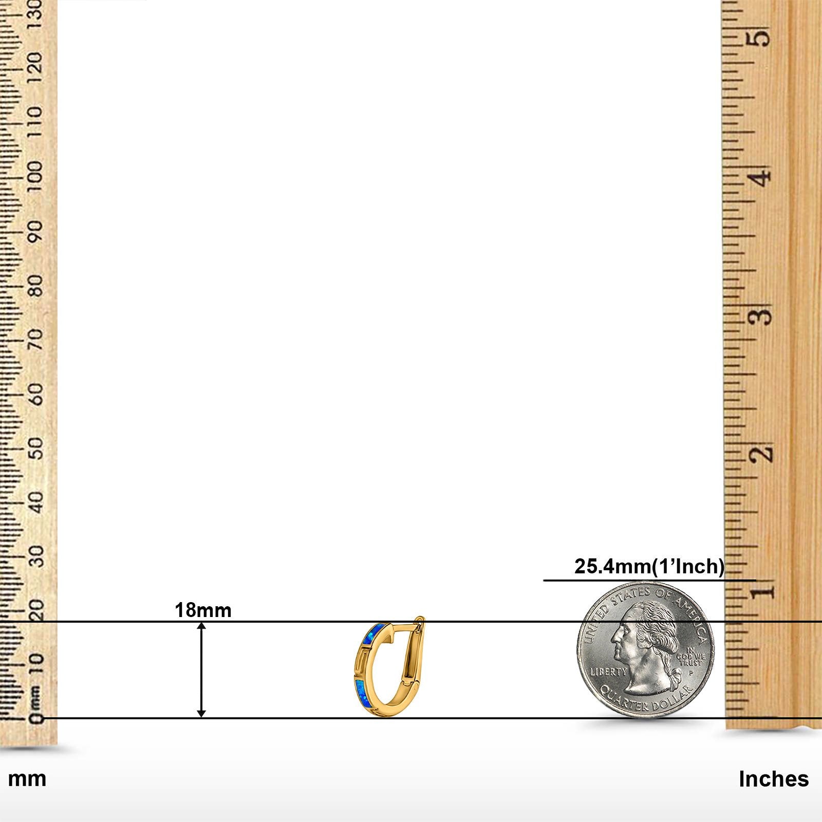 Hoop Earrings Created Opal 925 Sterling Silver (18mm)