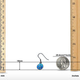 Drop Dangle Round Earrings Created Opal 925 Sterling Silver(15mm)