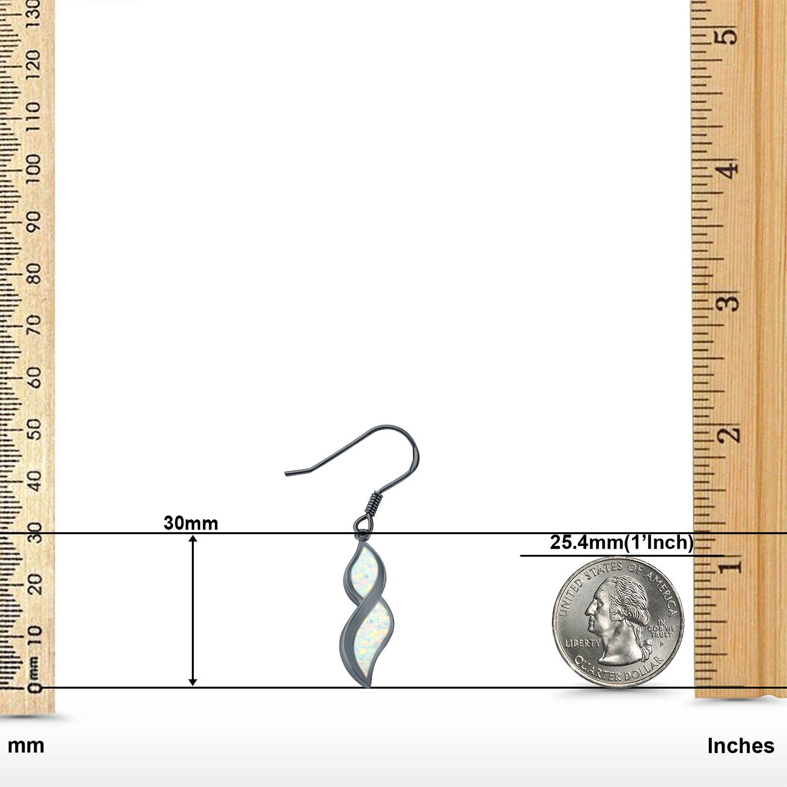 Marquise Drop Dangle Earrings Created Opal 925 Sterling Silver(30mm)