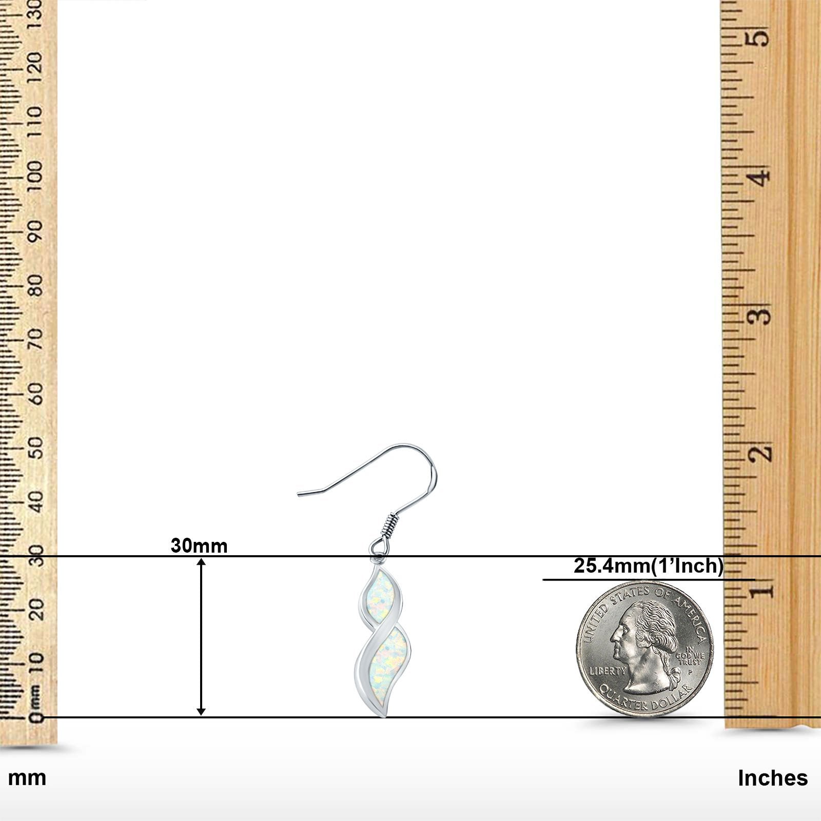 Marquise Drop Dangle Earrings Created Opal 925 Sterling Silver(30mm)