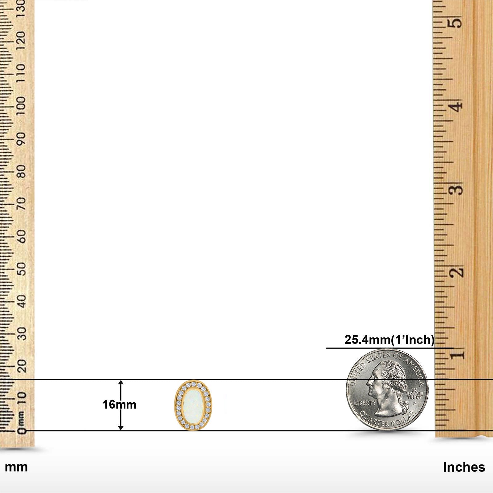 Halo Oval Stud Earrings Created Opal 925 Sterling Silver (16mm)