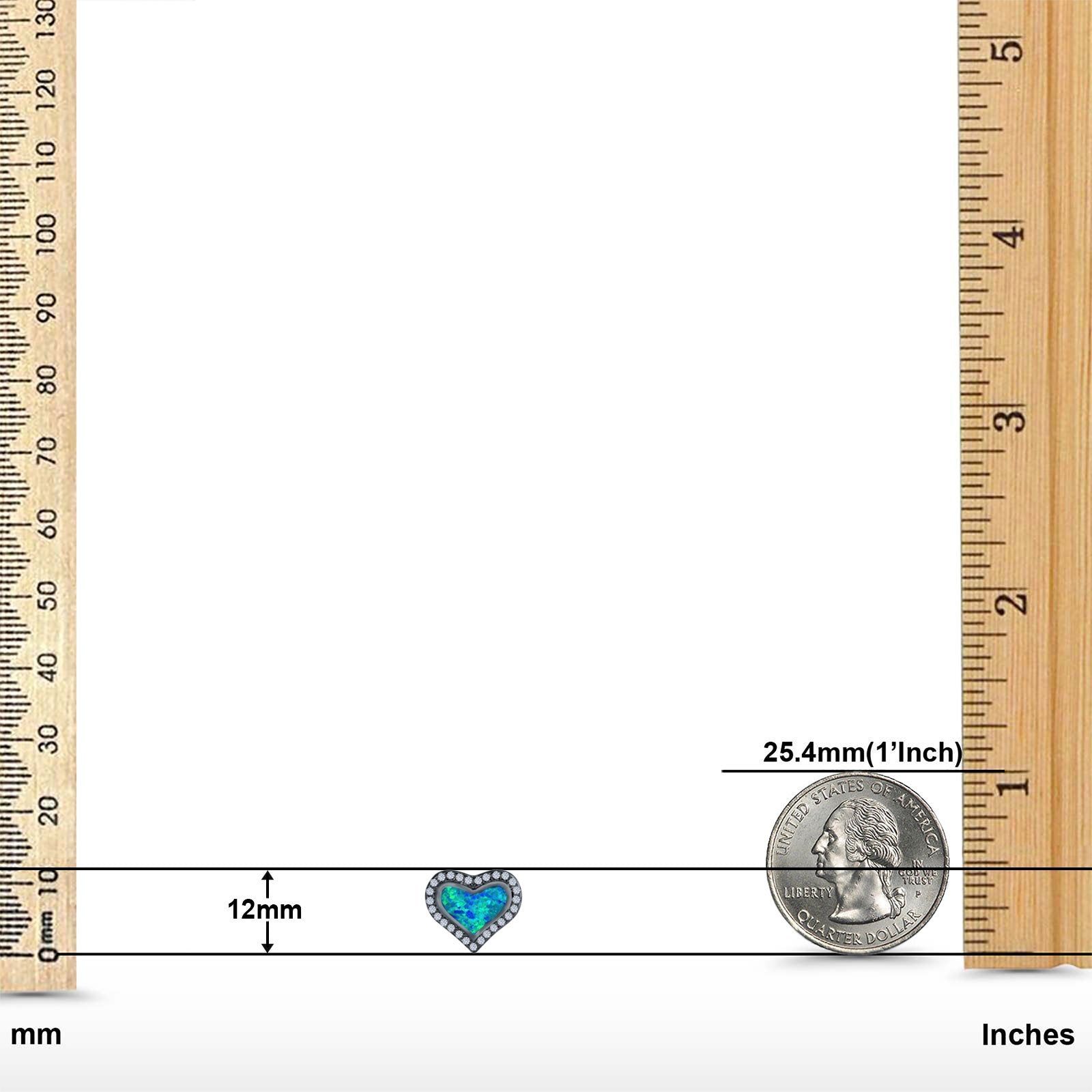 Halo Heart Stud Earrings Created Opal 925 Sterling Silver(12mm)