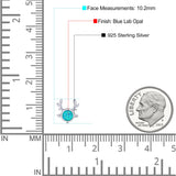 Deer Antler Earrings Created Opal Solid 925 Sterling Silver (10.2mm)