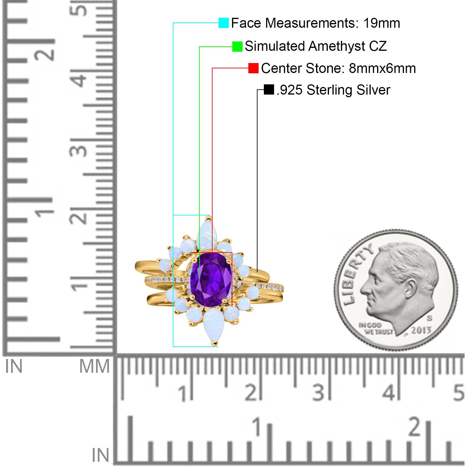 Three Piece Set Oval Lab White Opal Teardrop Art Deco Wedding Ring Vintage Band Simulated Cubic Zirconia Solid 925 Sterling Silver