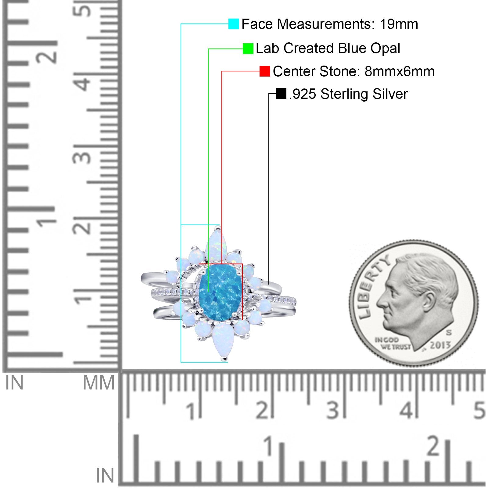 Three Piece Set Oval Lab White Opal Teardrop Art Deco Wedding Ring Vintage Band Simulated Cubic Zirconia Solid 925 Sterling Silver