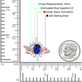 Three Piece Set Oval Lab White Opal Teardrop Art Deco Wedding Ring Vintage Band Simulated Cubic Zirconia Solid 925 Sterling Silver