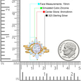 Three Piece Set Oval Lab White Opal Teardrop Art Deco Wedding Ring Vintage Band Simulated Cubic Zirconia Solid 925 Sterling Silver