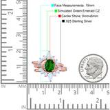 Three Piece Set Oval Lab White Opal Teardrop Art Deco Wedding Ring Vintage Band Simulated Cubic Zirconia Solid 925 Sterling Silver