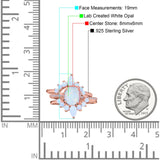 Three Piece Set Oval Lab White Opal Teardrop Art Deco Wedding Ring Vintage Band Simulated Cubic Zirconia Solid 925 Sterling Silver