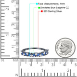 Wedding Band Eternity Ring Marquise Round Simulated Cubic Zirconia 925 Sterling Silver