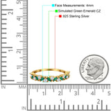 Wedding Band Eternity Ring Marquise Round Simulated Cubic Zirconia 925 Sterling Silver