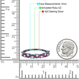 Wedding Band Eternity Ring Marquise Round Simulated Cubic Zirconia 925 Sterling Silver