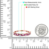 Wedding Band Eternity Ring Marquise Round Simulated Cubic Zirconia 925 Sterling Silver