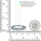 Wedding Band Eternity Ring Marquise Round Simulated Cubic Zirconia 925 Sterling Silver