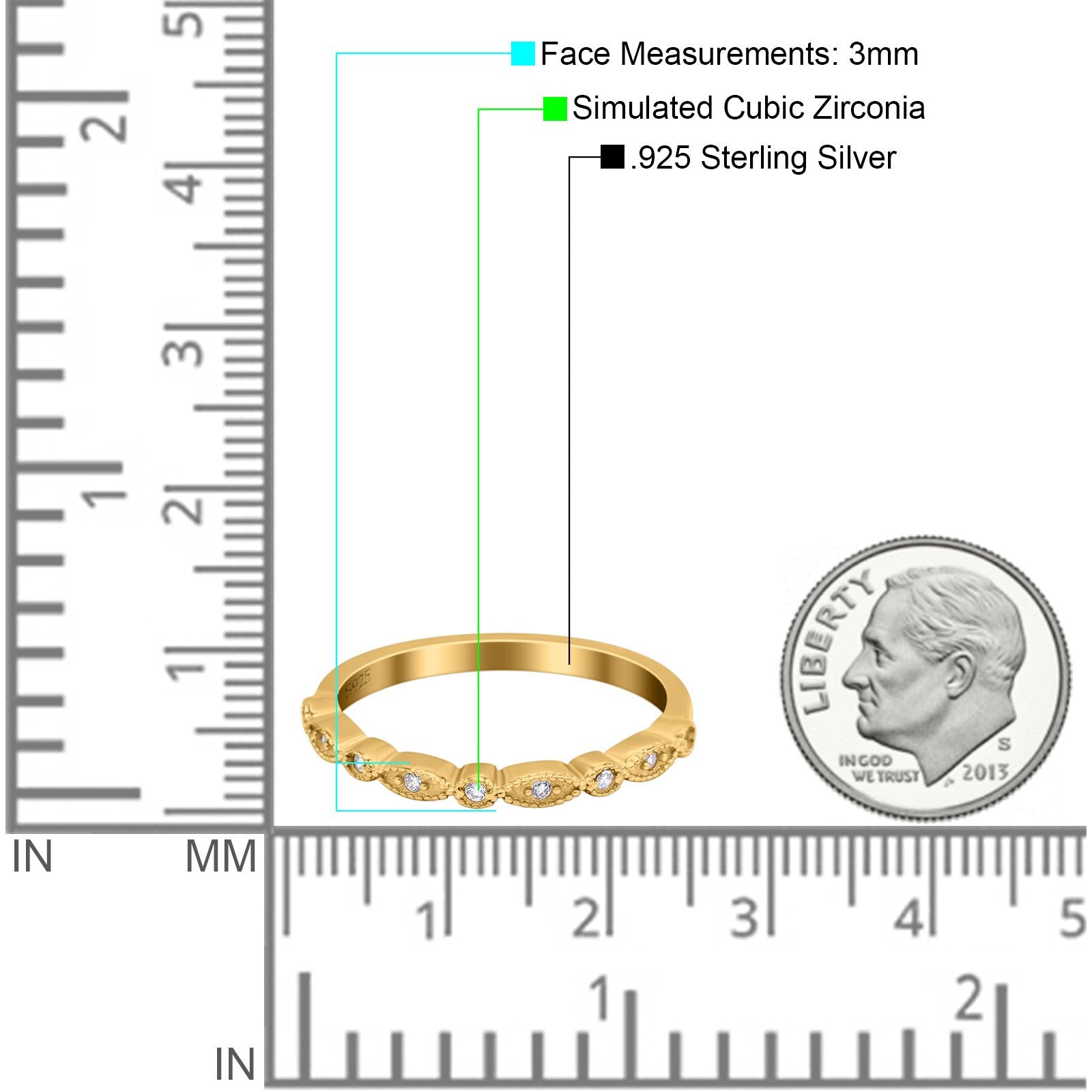Half Eternity Wedding Band Ring Marquise Round Simulated Cubic Zirconia 925 Sterling Silver