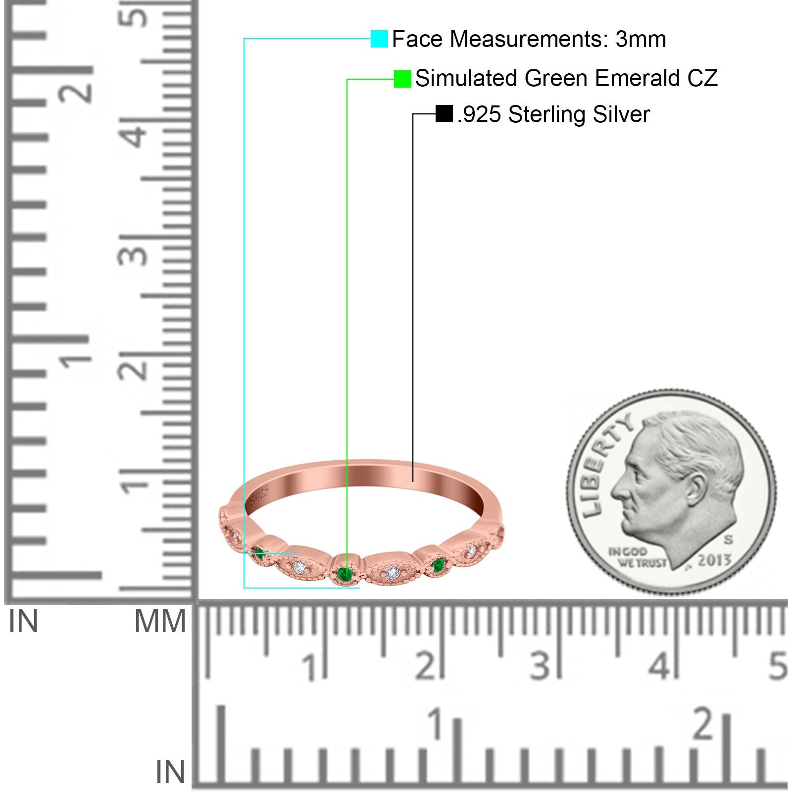 Half Eternity Wedding Band Ring Marquise Round Simulated Cubic Zirconia 925 Sterling Silver
