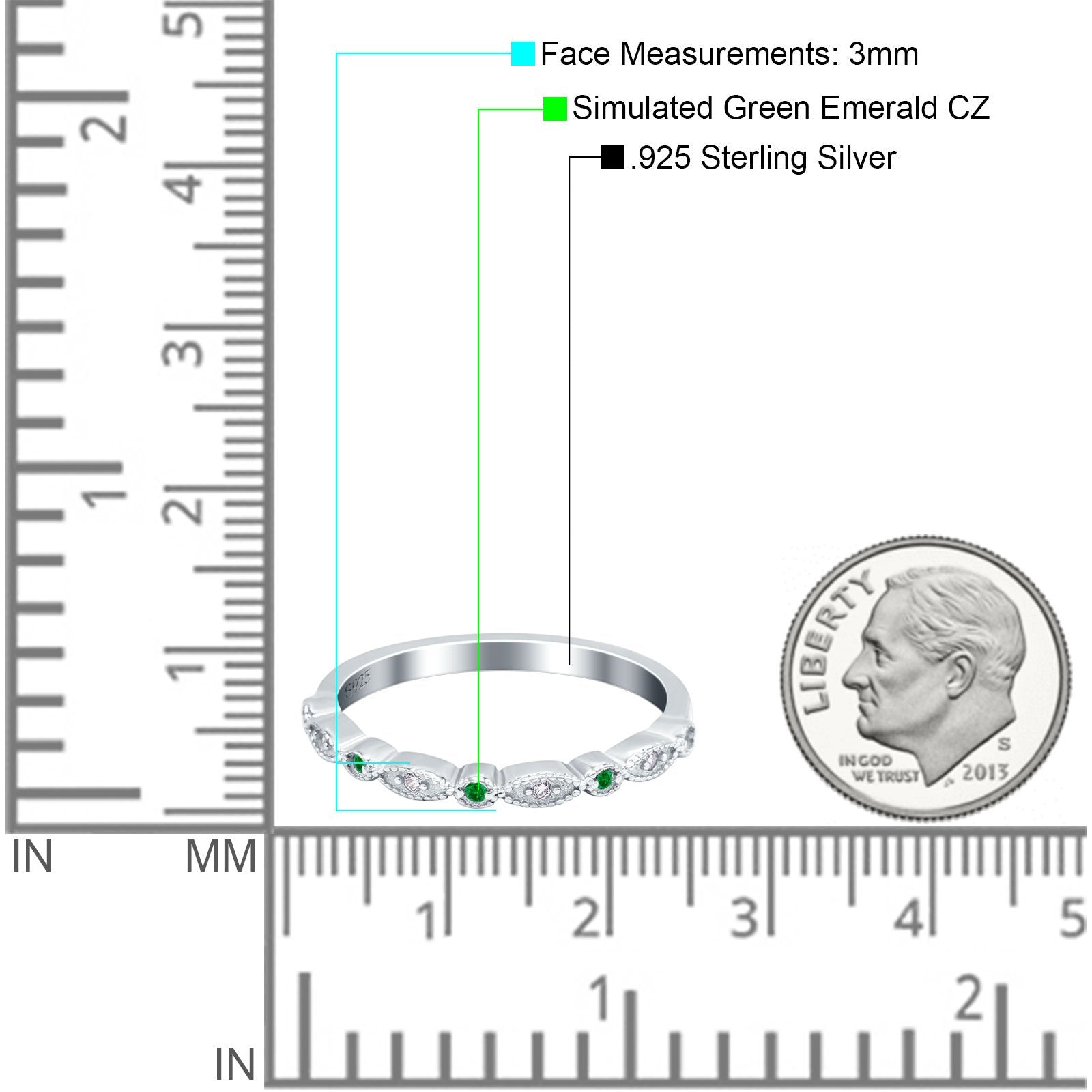Half Eternity Wedding Band Ring Marquise Round Simulated Cubic Zirconia 925 Sterling Silver
