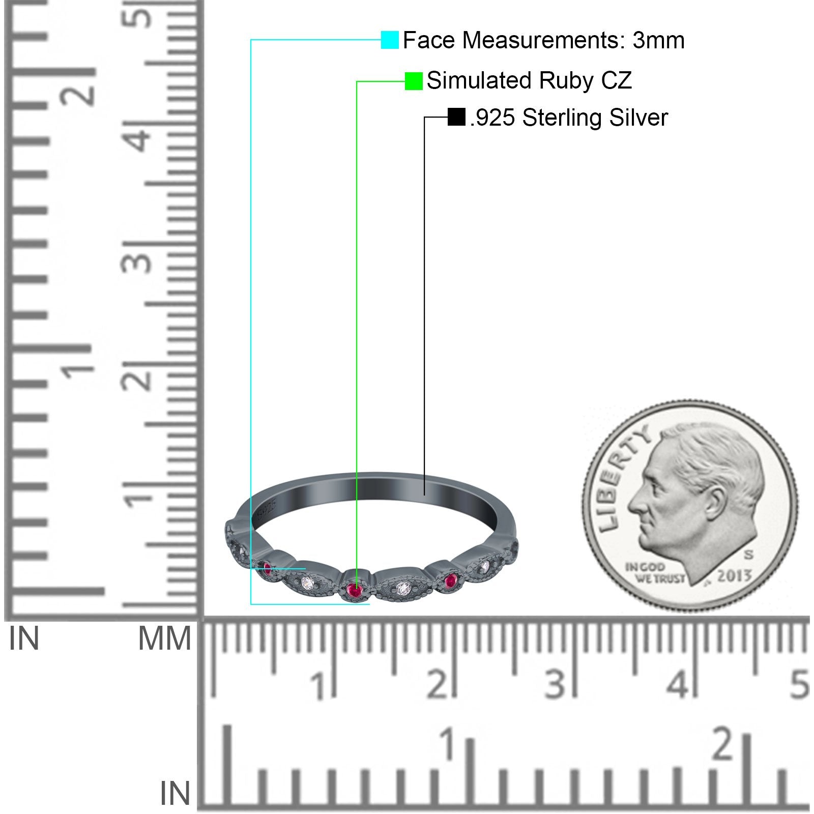 Half Eternity Wedding Band Ring Marquise Round Simulated Cubic Zirconia 925 Sterling Silver