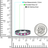 Art Deco Eternity Stackable Band Wedding Ring Simulated CZ 925 Sterling Silver