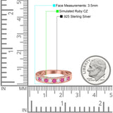 Art Deco Eternity Stackable Band Wedding Ring Simulated CZ 925 Sterling Silver