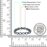 Curved Marquise Art Dec Full Eternity Stackable Band Simulated Cubic Zirconia 925 Sterling Silver