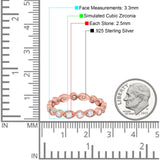 Curved Marquise Art Dec Full Eternity Stackable Band Simulated Cubic Zirconia 925 Sterling Silver